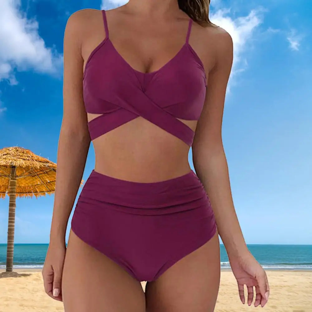 The Luxe Bind High-Waisted Bandage Bikini Set | Siren Cove