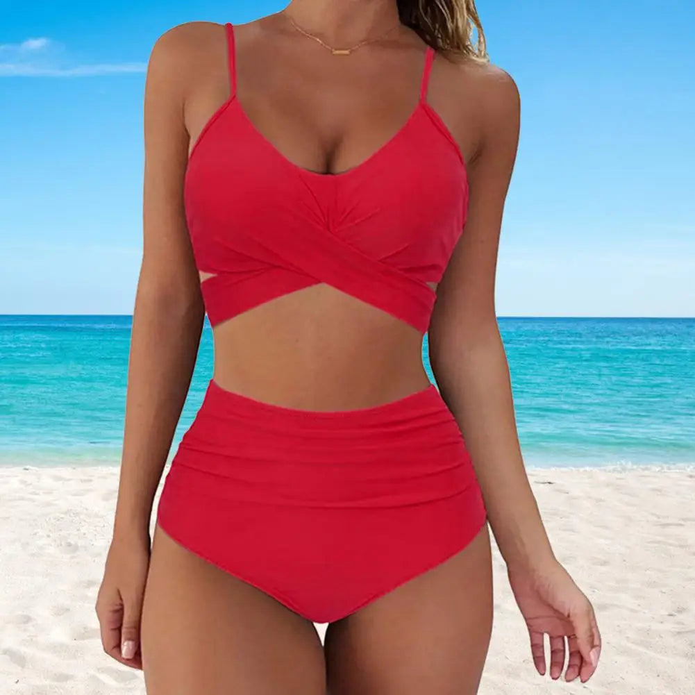 The Luxe Bind High-Waisted Bandage Bikini Set | Siren Cove