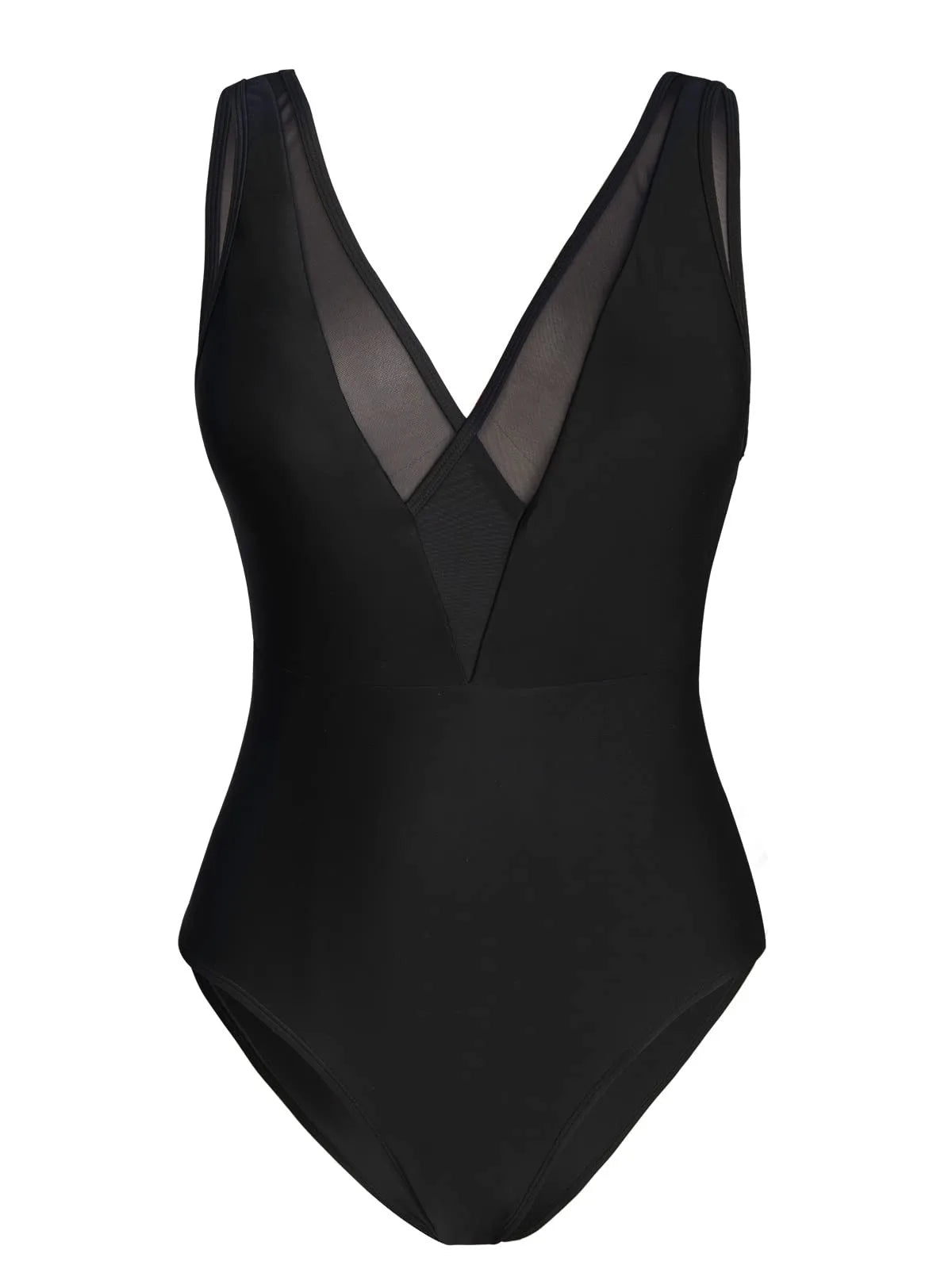 The V-Cut Glam One-Piece – Black Plunge Swimsuit | Siren Cove