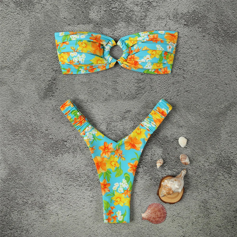 Aloha Bliss Bikini – Tropical High-Waisted Thong | Siren Cove