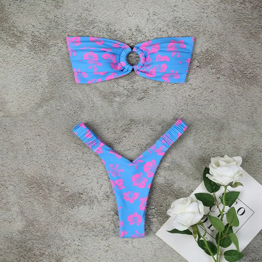 Aloha Bliss Bikini – Tropical High-Waisted Thong | Siren Cove