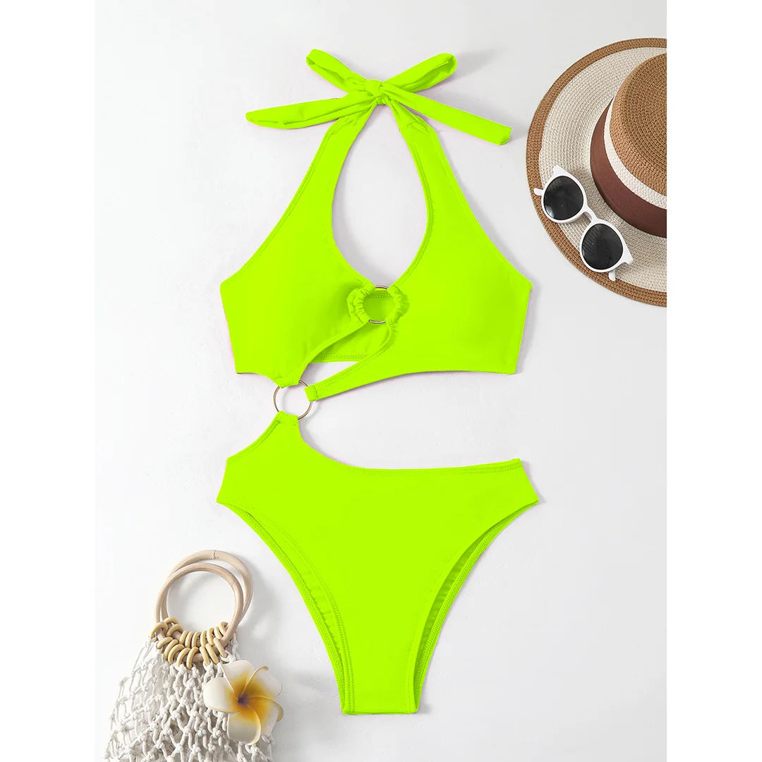 The Neon Nova Cut-Out One-Piece Swimsuit | Siren Cove